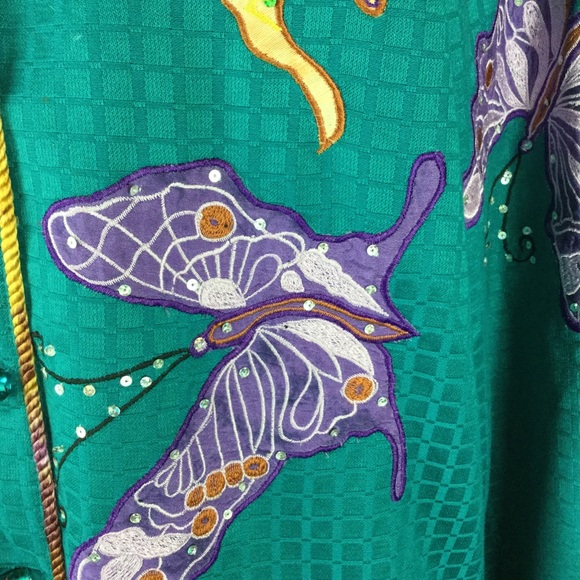 Indigo Moon teal embellished jacket - Size S - Picture 4 of 5